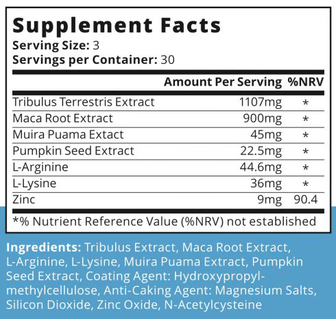 Semenoll Supplement Facts