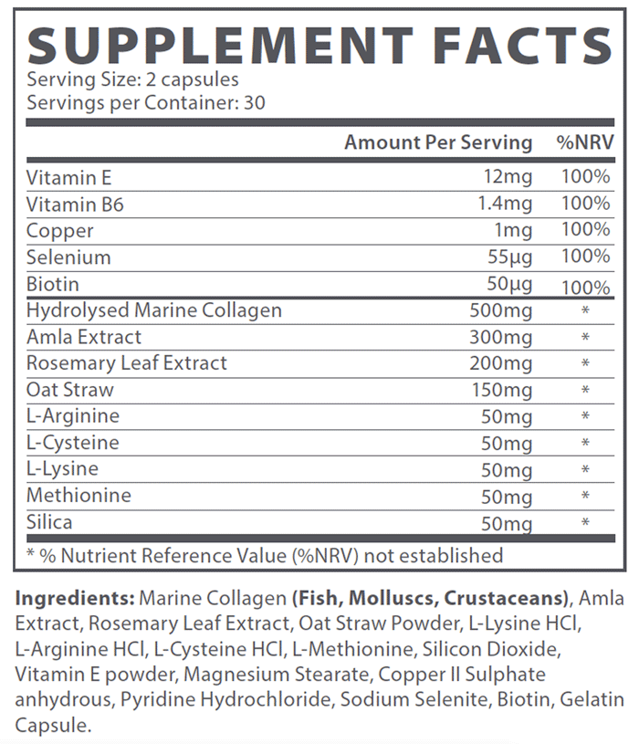 Har Vokse Supplement Facts
